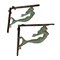 Cast Iron Swimming Mermaid Wall Shelf Bracket Coastal Decor Set of 2